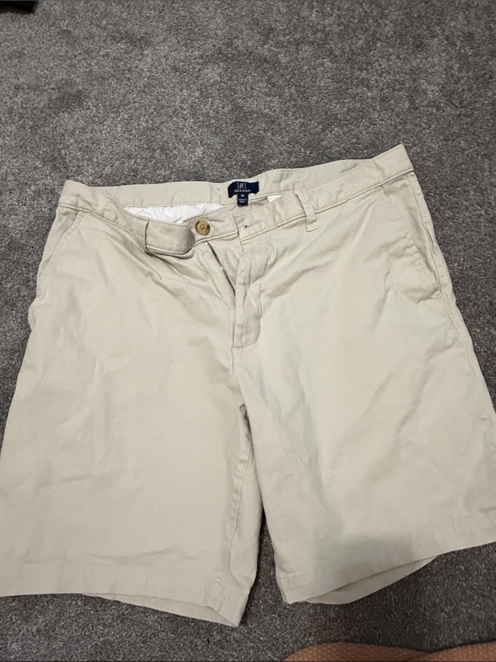 George Khaki Flat Front Men's Shorts